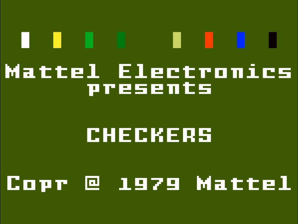 Title Screen of Checkers for Intellivision